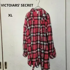 海外古着 レディース チェック柄 長袖 ロングシャツ カジュアル