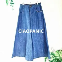 【CIAO PANIC】チャオパニックデニムブルー ガウチョパンツ ステッチ S