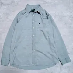 ラルフローレン 長袖シャツ 緑 シャンブレー調 大きめL〜XL相当 ゆったり