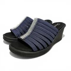 SKECHERS■ラインストーン■サンダル■ウェッジソール■厚底【23cm】