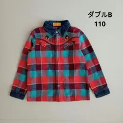 ミキハウス　ダブルビー　長袖　チェックシャツ　カウボーイ　110
