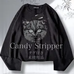 【美品】【タグ付】キャンディーストリッパー 薄手ニット 猫 黒 定価11340円