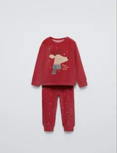 ZARAベビー新品 トナカイ ベロア パジャマ 98 クリスマス