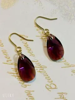 16㎜アメジストシマースワロフスキーのピアス