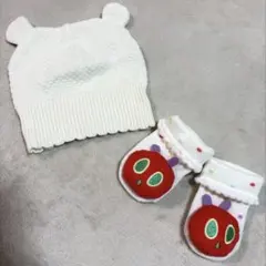 クマさんベビー帽子+ベビー靴下はらぺこあおむしセット