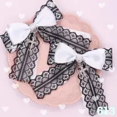 【色オーダー可能】ハンドメイドヘアリボン 推し活 量産型 薄めライトブルー