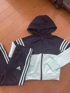 adidas ジャージセット 120cm ネイビー/ミント