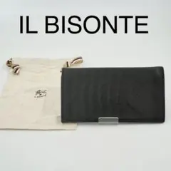 【極美品】IL BISONTE イルビゾンテ　ロゴ 長財布　ブラック　保存袋