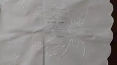 フランスヴィンテージ　リボン　刺繍入りテーブルランナー
