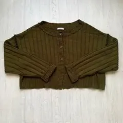 アーバンリサーチ ショート丈　ニット　カーディガン　カーキ