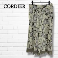【美品】CORDIER コルディア フレアスカート 花柄 42サイズ 日本製のサムネイル