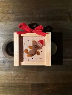 シーグラスアート　クリスマスプレゼント　木製フレーム付