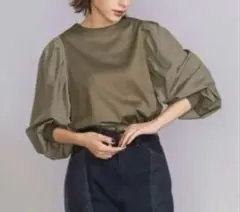 ☆[B&Y ユナイテッドアローズ] タックススリーブカットソー オリーブ 美品