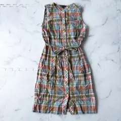 ✨美品✨ ブルックスブラザーズ カラフル ベルテッドワンピースM