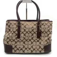 COACH コーチ ハンドバッグ トートバッグ シグネチャー ブラウン系