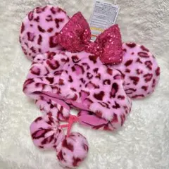 ミニー ファンキャップ ヒョウ柄 ピンク