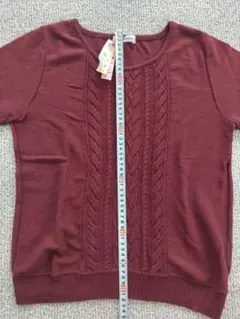 NEWYORKER バーガンディ ケーブル編みセーター