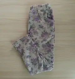 花柄長ズボン　裏起毛