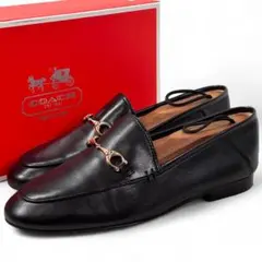 コーチ 6C 23 レザー ホースビット ローファー Uチップ ブラック 黒