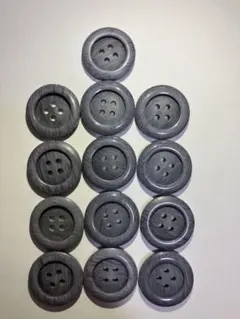 グレー 4穴ボタン13個セット 20mm