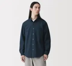 紳士　洗いざらしオックスボタンダウン長袖シャツ紳士ＸＬ・ネイビー