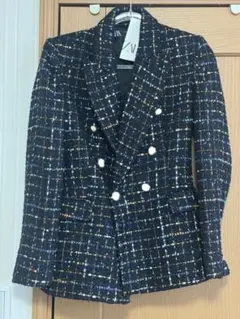 未使用・タグ付きZARA ツイード ジャケット ネイビー XS
