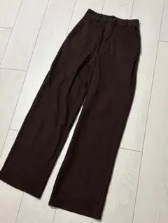 GU ワイドパンツ ハイウエスト ブラウン 茶色