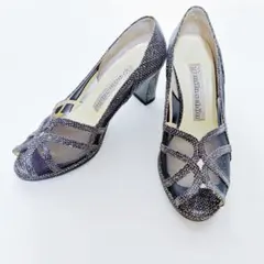 【美品】mila schön ミラショーン パンプス メッシュ黒 5約22cmのサムネイル