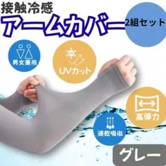 アームカバー 冷感 日焼け防止 UVカット 吸汗速乾 男女兼用 グレー 人気のサムネイル