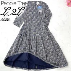【新品】 People Tree V&A ミルフルール柄 サテンワンピースのサムネイル
