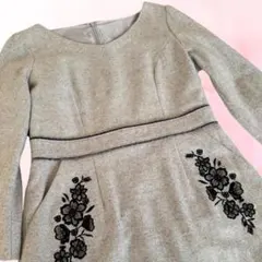 【送料無料】プロポーションボディドレッシング ワンピース 7分袖 グレー