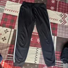 ブラック ジョガーパンツ サイドストライプ