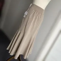 【新品タグ付】a.v.v 洗えるマーメイドスカート ベージュ M ウエストゴム