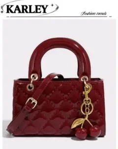 バーガンディ キルティングバッグ ショルダーバック ハンドバック プレゼント