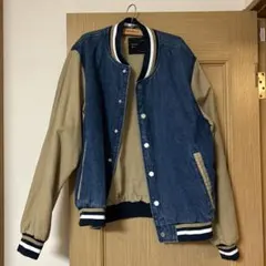 ZARA MAN スタジャン L デニム/ベージュ
