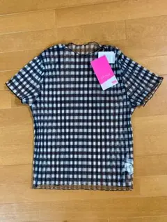 新品タグ付き 2PINK チェック柄 メッシュ 半袖Tシャツ Mサイズのサムネイル