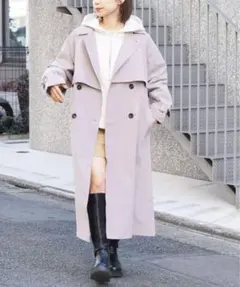 tiptop ボリューム袖ベルト付き　トレンチコート　グレージュ　春コート