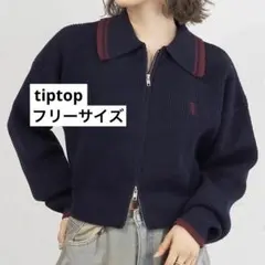 tiptop ライン衿ジップブルゾン フリーサイズ