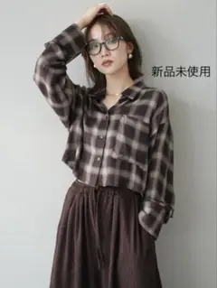 ★新作✨Lumier同型✨オンブレチェックショートシャツ