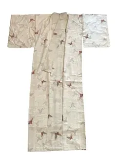 【和モダン】小紋 着物／羽織 ベージュ系 上品柄 正絹と思われます