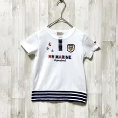 ミキハウス　Tシャツ　半袖　110 プッチー　マリン　刺繍　ホワイト　綿100%のサムネイル