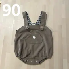 ベビー ロンパース くま サロペット カバーオール ブラウン 90cm