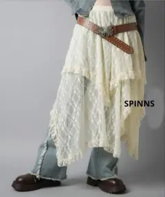 SPINNS レースフリルスカート ONESIZE