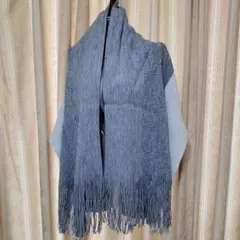 No.453マフラー　ショール　ストール　グレー系　ブラック系　リバーシブル可能