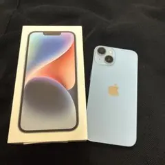 iPhone14 128GB 本体 ブルー+箱+純正ケーブル