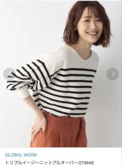 【週末限定SALE！美品】GLOBAL WORK ボーダーニットプルオーバーM