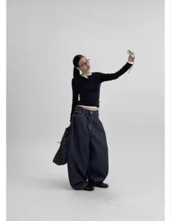 blackup ワイドデニムパンツ