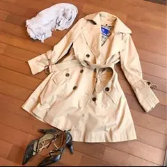 バーバリーブルーレーベル ノバチェック 定番トレンチコート 36