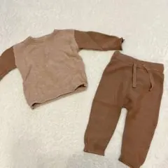 H&M ベージュ ニット　セットアップ 4-6m