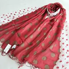 3-12.Laura Ashley ドットモチーフ バイカラーストールのサムネイル
